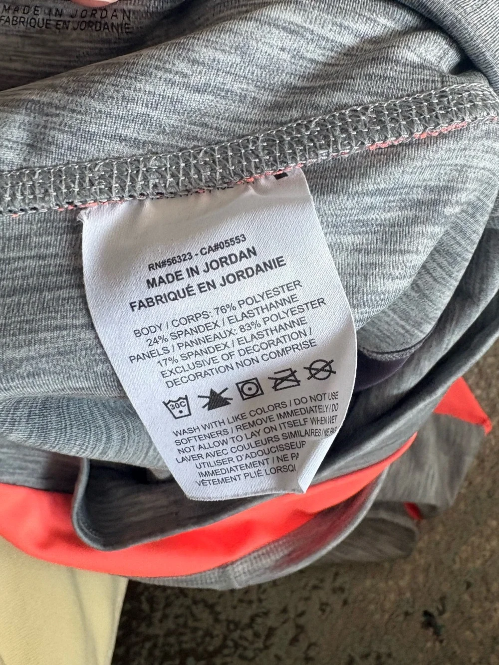 Nike Gray, Coral and Navy Colorblock Leggings